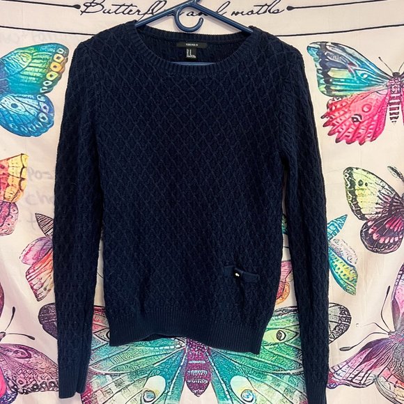 Forever 21 Sweaters - Dark Blue Knit Sweater